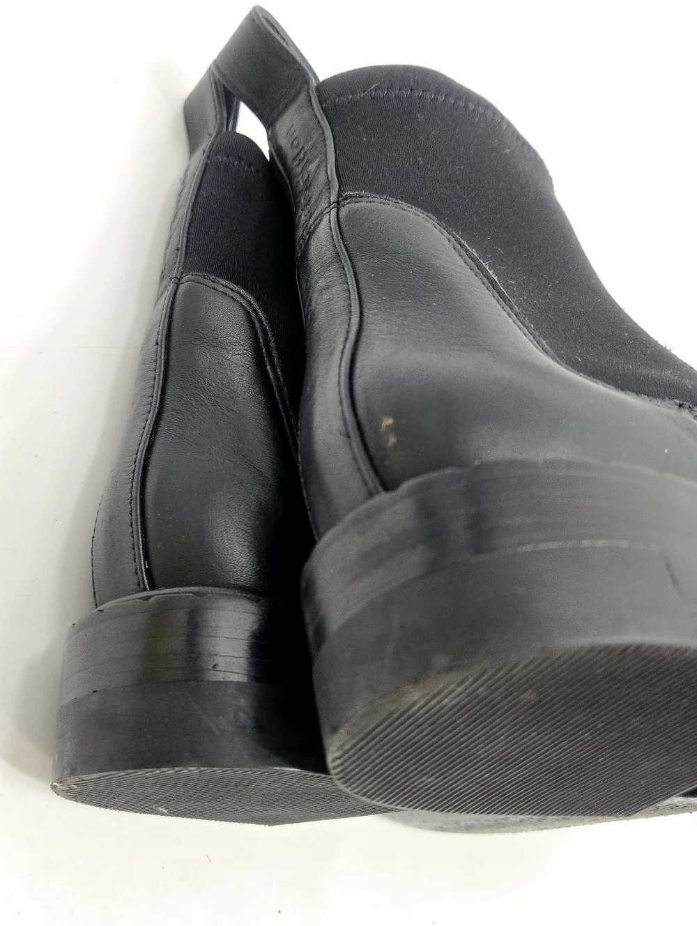 Reformation Alexa Chelsea Boots Black Leather Neoprene‎ Cuff Size 6
